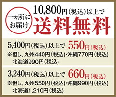 10,800円（税込）以上で送料無料